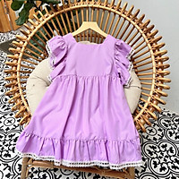 Váy hè bé gái cao cấp dáng suông Sunkid PP màu tím 4-12 tuổi