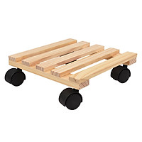 Plant Caddy Wooden Plant Stand Pot with Wheels 9.4 inch Square Plant Roller Holds Up 77 Lbs Multifunction Indoor Outdoor