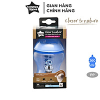 Bình sữa ty siêu mềm tự nhiên Tommee Tippee Closer to Nature 260ml, núm ty đi kèm 3-6 tháng – Xanh dương