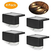 D C 2 V Solar Powered Energy 2 LEDs Step Lamp Stair Light 4 PCS Sensitive Light Sensing Warm White IP65 Water Resistance