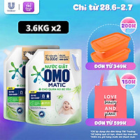 Combo 2 TúI Nước Giặt Omo Matic Cho Quần Áo Bé Yêu Chiết Xuất Tràm Trà Và Nha Đam Dịu Nhẹ, Sạsh Khuẩn , túi 3.6Kg