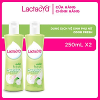 Bộ 2 chai Dung Dịch Vệ Sinh Phụ nữ Lactacyd Odor Fresh Ngăn Mùi 24H 250ml/chai