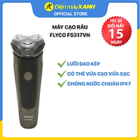 Máy Cạo Râu Flyco FS317VN 3 Lưỡi Kép Thân Máy Kháng Nước Sạc Nhanh 1 Giờ Cáp Sạc USB - Hàng Chính Hãng