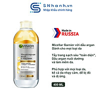 Nước tẩy trang Micellar Garnier với dầu argan dành cho mọi loại da Lọ 400ml