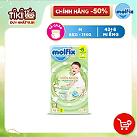Tã/bỉm quần Molfix Thiên nhiên Jumbo M (6kg - 11kg) - Gói 42+6 miếng