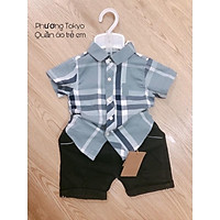 Áo sơ mi bbr cộc tay cho bé trai ( 6-22kg)