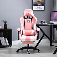 Ghế Gaming CHAHO (Hồng Trắng) - Hàng Nhập Khẩu Chính Hãng - Mẫu Mới Nhất