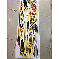 Tem dán dành cho xe Winner V1 mẫu chữ tàu Hayabusa vàng đen đỏ