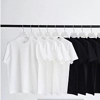 ÁO THUN UNISEX NAM NỮ, ÁO PHÔNG BASIC TRƠN ĐEN TRẮNG CHẤT LIỆU THOÁNG MÁT