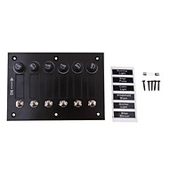 6 Gang Switch Panel Fused Marine Rocker switch Panel for Boats Car 12V
