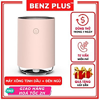 Máy xông tinh dầu phòng ngủ BENZ phun sương tạo ẩm, khuếch tán hương thơm, khử mùi phòng, có đèn led thay đèn ngủ