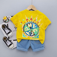 SET ÁO THUN BÉ TRAI ÁO THUN COTTON QUẦN JEAN CHO BÉ TRAI HÌNH VẼ SƠN SIZE TỪ 1 - 4 TUỔI