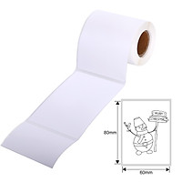 Aibecy Giấy nhãn in nhiệt Giấy nhãn tự dính Máy in nhãn có thể in Cuộn giấy không thấm nước Chống thấm dầu Xé