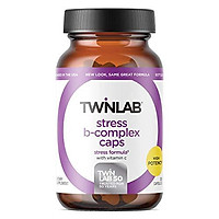 Twinlab Stress B-Complex Caps with Vitamin C, 250 Count, Dietary Supplement, Relieve Stress, Boost Energy, Boost Immune System