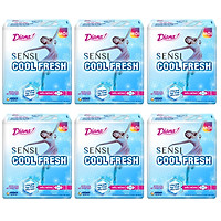 Bộ 6 Gói Băng Vệ Sinh Diana SenSi Cool Fresh Siêu Mỏng Cánh (8 Miếng/Gói)