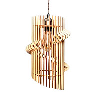 Đèn gỗ thả trần CAO CẤP hiện đại sang trọng 13x30cm chất liệu gỗ trang trí cho phòng khách nhà căn hộ decor nhà quán cafe