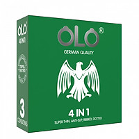 Bao cao su OLO 4 in 1 siêu mỏng gân gai ôm khít hộp 3 chiếc
