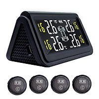Xe hơi TPMS Hệ thống giám sát áp suất lốp không dây năng lượng mặt trời HD Màn hình LCD kỹ thuật số Hệ thống cảnh báo tự động với 4