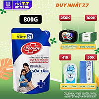 Sữa Tắm Lifebuoy Sạch Khuẩn Chăm Sóc Da Ngăn Ngừa Vi Khuẩn Lây Lan Với Ion Bạc+ Hỗ Trợ Cùng Đề Kháng Da Tự Nhiên Túi 800G