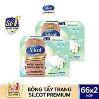 Bộ 2 Hộp Silcot Bông Trang Điểm (bông tẩy trang) Nhật Bản Cao Cấp (66 Miếng/Hộp)