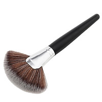 Pro Fan Shape Blending Highlighter Makeup Brush Face Powder Foundation Blush Contour Wooden Handle Cosmetic Tool