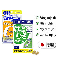 Combo SÁNG DA - MỜ THÂM DHC Nhật Bản gồm viên uống vitamin C và viên uống trắng da 30 ngày JN-DHC-CB1