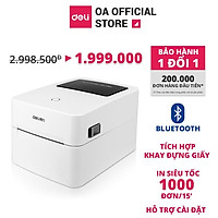 Máy in nhiệt Deli DL-750W in đơn hàng, tem mã vạch, hóa đơn, livestream, dùng giấy in nhiệt tự dán - Hàng chính hãng