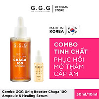 Combo Tinh Chất Phục Hồi, Mờ Thâm, Cấp Ẩm Cho Da GGG Uniq Booster Chaga 100 Ampoule & Healing 50ml & 10ml