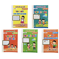 Bộ 5 cuốn Bước đầu học viết (tập tô vần, tập tô số và hình khối, tập viết các nét cơ bản, tập viết chữ cái, tập tô chữ)