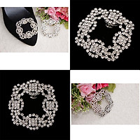 1Pair Luxury Rhinestone Crystal Wedding Diamante Crystal Rectangle Shoe Clip