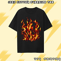 Áo thun On Fire Wright Store form rộng tay lỡ 100% cotton