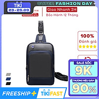 Balo một dây đeo chéo Arctic Hunter XB00116 chất liệu Oxford chống thấm nước, unisex nam nữ,trang bị cổng sạc USB