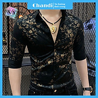 Áo Sơ Mi Nam lụa phối họa tiết cao cấp Thương Hiệu Chandi, xu hướng mới nhất năm 2021 mẫu SM5