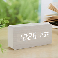 Đồng hồ gỗ LED ZAYTEN để bàn hình chữ nhật độc đáo, tiện dụng đo thời gian, nhiệt độ phòng - Tặng pin.