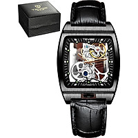 TEVISE Men Automatic Mechanical Watch withTransparent Back Time Display Luminous Design 30M Waterproof Male Fashion