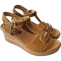 Giày Sandal Nữ Đế Xuồng BIGGBEN Da Bò Thật SDX23