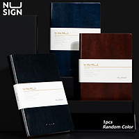 Nusign Random Color A5 Soft Leather Notebook 160 Pages Ivory White Paper Note Book Office Business Diary Book Student Hand Book Thicken Inner Page Conference Book With Bookmark Ribbon School Stationery Supplies