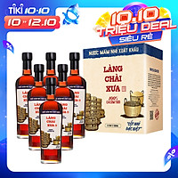 Nước mắm nhỉ Làng Chài Xưa xuất khẩu nhãn xanh thùng 6 chai thủy tinh 500ml cốt nhỉ đặc biệt vị dịu nhẹ gu Việt Kiều giới trẻ thành thị nước mắm nguyên chất sạch nước mắm nhĩ từ thùng lều gỗ 100% cá cơm tươi muối tinh khiết chuẩn xuất khẩu