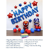 Set Bóng Trang Trí Sinh Nhật Đội Trưởng Mỹ Và Người Nhện - Captain - Siêu nhân - Spider Man - Happy Birthday - Party