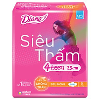 Combo 6 Băng Vệ Sinh Diana 4Teen Siêu Mỏng Cánh (Gói 8 Miếng)