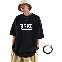 Combo Áo thun unisex tay lỡ nam nữ Gigo in phản quang và khuyên tai đeo môi, mắt, tai, mũi không cần xỏ màu đen TX345KT999