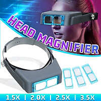 Optivisor Lens Head Magnifier Glasses Magnifying Visor Glass Headband 4 Lenses
