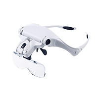 Head Mount Magnifier with LED Lights Magnifying Headband Glasses 5 Replaceable Lenses for Reading Close Work Jewelry