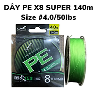 Dây pe câu lure X8 SUPER FIMAX dài 140m size 1.2/1.5/2.0/3.0, dây dù câu cá lóc chẽm câu lục và câu biển siêu bền siêu mịn