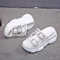 IELGY slippers wear thick transparent sandals female summer fashion high-heeled muffin wedges