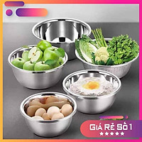 Combo bộ 5 rổ và chậu inox 304 cao cấp - .2021