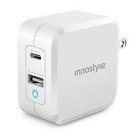 Adapter Sạc 2 Cổng 65W Innostyle GAN ZENI Tích Hợp Cổng USB Type-C Hỗ Trợ Sạc Nhanh Power Delivery PD 65W - Hàng Chính Hãng