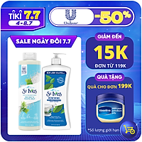 Combo Sữa tắm St.ives Muối biển 650ml và Sữa dưỡng thể St.Ives collagen trẻ hoá da 621ml