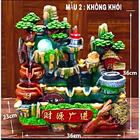 Thác nước phong thuỷ để bàn và đài phun nước,tiểu cảnh hòn non bộ bể cá mini sáng tạo bánh xe phong thuỷ cỡ lớn 36 cm