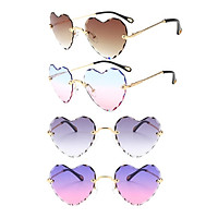 4pcs Fashion Style Heart-shaped Sunglasses Party Tinted Lens Eyewear Anti UV